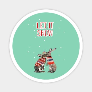 Let it snow bunnies Magnet